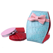 2015 Hot & Popular Leather Makeup Mirror with Bowknot